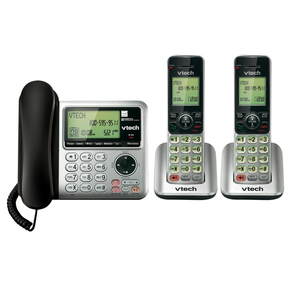 At&t - Teléfono Fijo Vtech Cs6649-2 Dect 6.0 Con 2 Auriculares