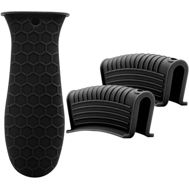 Juego de fundas de silicona para asas calientes, soportes para asas de sartenes, fundas para asas de sartenes de hierro fundido, fundas antideslizantes resistentes al calor para planchas, sartenes de