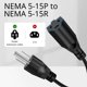 thumbnail image 3 of Cable de extensión de alimentación TNP universal de 3 puntas, 12 pies, negro, 3 of 7
