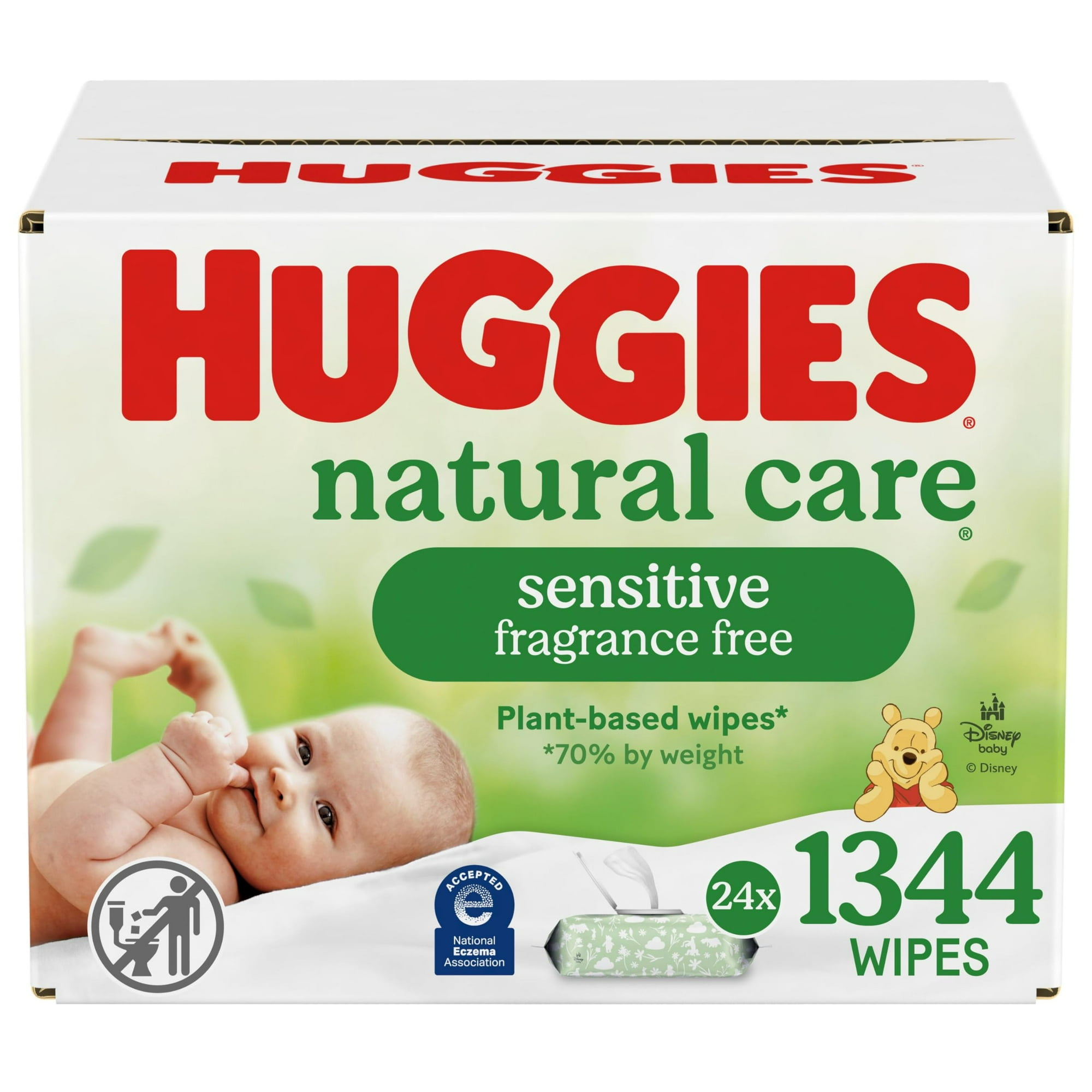 Toallitas Húmedas Huggies Natural Care Sin Perfume, 99% De Agua 1344