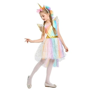 Tododisfraceschile - Disfraz Unicornio Deluxe Cintillo Y Alas 7-9 Años