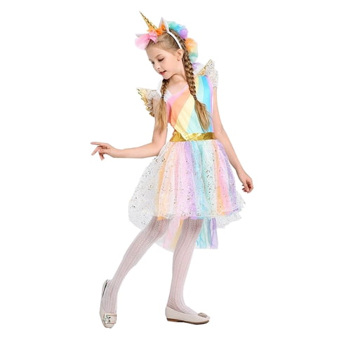 Tododisfraceschile - Disfraz Unicornio Deluxe Cintillo Y Alas 3 A 4 Años