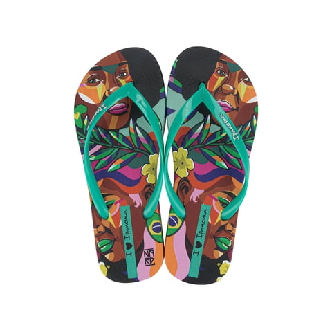 Sandalia Mujer Negro/Verde Graffiti Ipanema