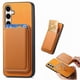 thumbnail image 1 of Funda de Cuero Magnética con Tarjetero para Samsung Galaxy S25 Cubierta Delgada Amarillo, 1 of 5