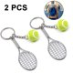 thumbnail image 1 of mini llaveros deportivos de metal, bonitos llaveros giratorios de fútbol, baloncesto y pelota de tenis, regalo perfecto., 1 of 8