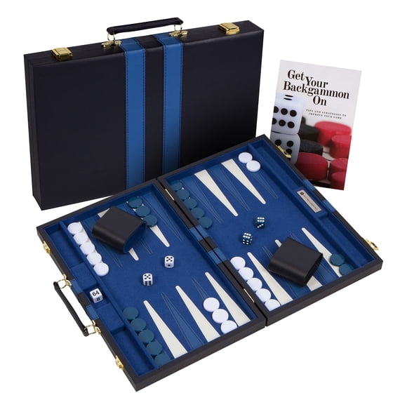 Set de backgammon Get The Games Out Top, tamaño de viaje, azul