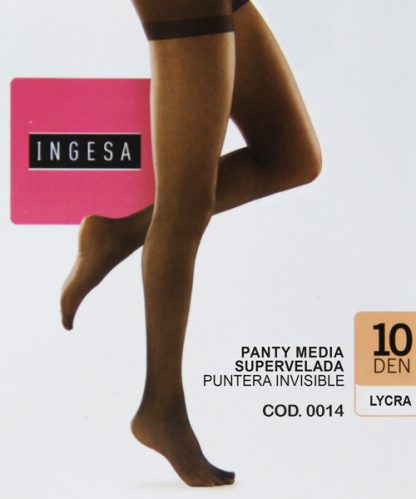 Ingesa - Panty Elasticada 10 Denier Supervelada Punta Invisible L-Xl Antílope