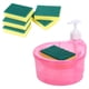 thumbnail image 2 of Dispensador De Jabón Para Platos Y Soporte De Esponja Con 6 Esponjas Práctico Para Fregadero De Hotel Rosa, 2 of 3