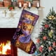 thumbnail image 1 of Isabella Encanto Tema: Calcetines de Navidad, fino lino blanco para colgar en escaleras y chimenea, decoración navideña para el hogar, regalo de Navidad. 45cm × 32cm, 1 of 5