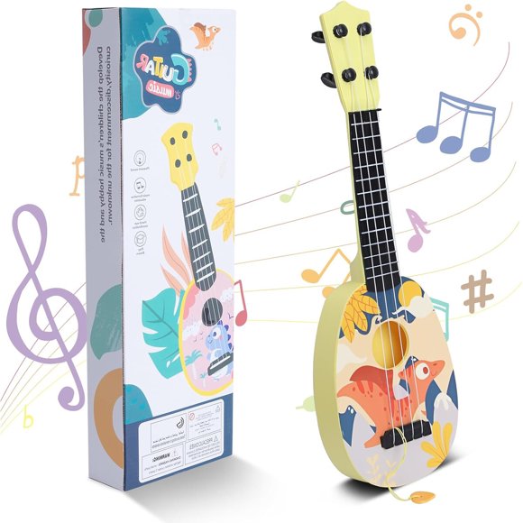 Ukulele YOLOPLUS de 17 pulgadas, 4 cuerdas, ABS amarillo