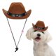 thumbnail image 1 of Sombrero de Vaquero para Perro Uxcell, Mini Sombrero de Vaquero para Mascota con Correa de Barbilla Ajustable, Gorra de Cosplay con Decoración de Estrella, (Marrón, L), Para Perros y Gatos, 1 of 7