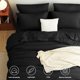 thumbnail image 2 of Juego de edredón CozyLux, completamente negro, 7 piezas, cama en bolsa, 2 of 9