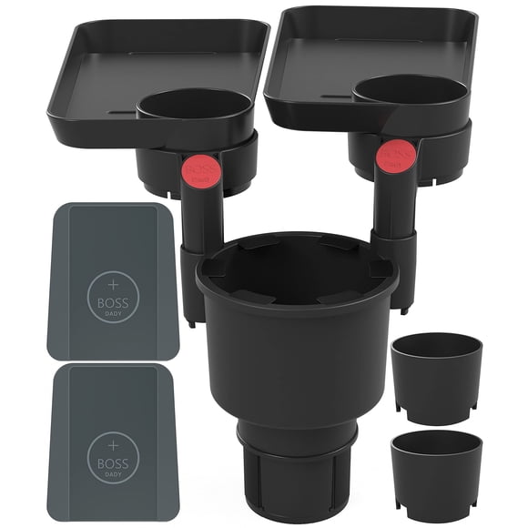 Portavasos para coche, expansor BOSS DADY, triple, con 2 bandejas y base