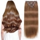 thumbnail image 1 of Loveternal Extensiones de Cabello con Clip para Mujer 14 Pulgadas 100% Cabello Humano Real 8 Pzas (Castaño Claro), 1 of 1