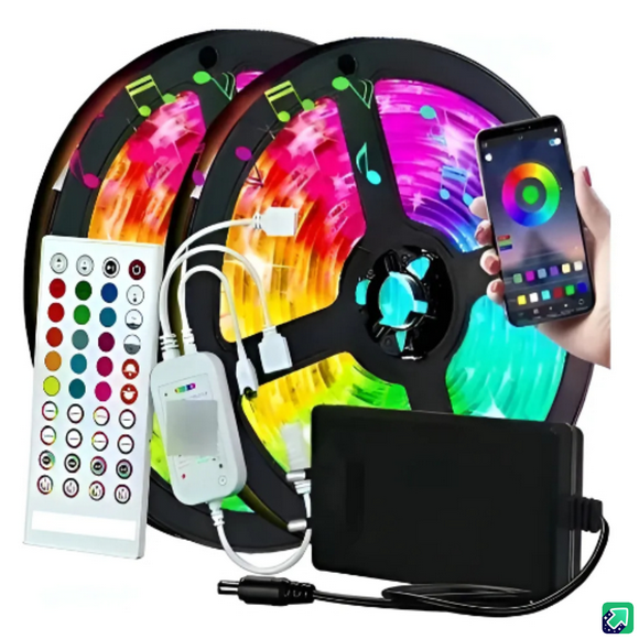 Tira De Luces Led Rgb Bluetooth Músic 20 Metros