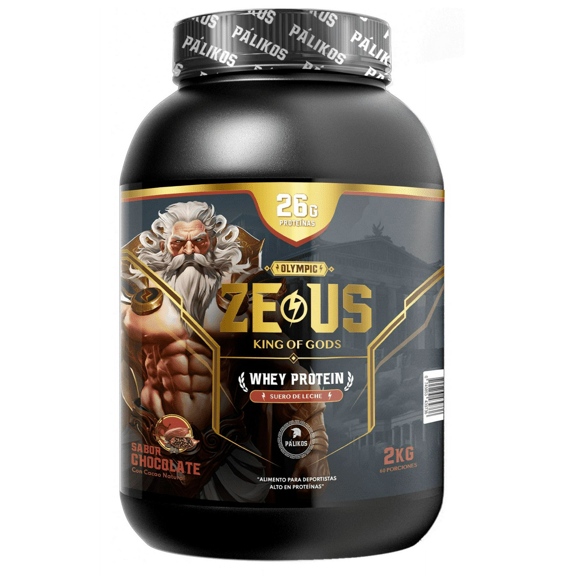 Proteina Zeus 2kg / Sabor Chocolate / Palikos Fitness