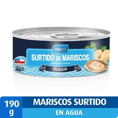 Surtido De Mariscos Agua Lata Drenado 100 G - Neto 190 G Lider