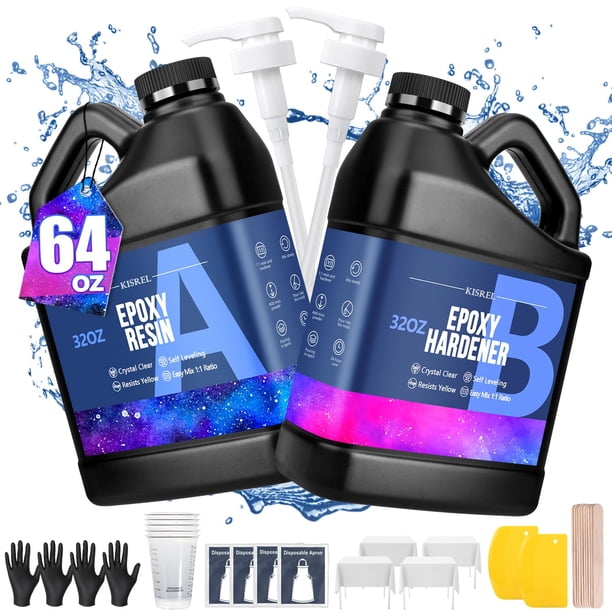 Kit de Resina Epoxi KISREL 64oz Transparente Sin Amarilleo
