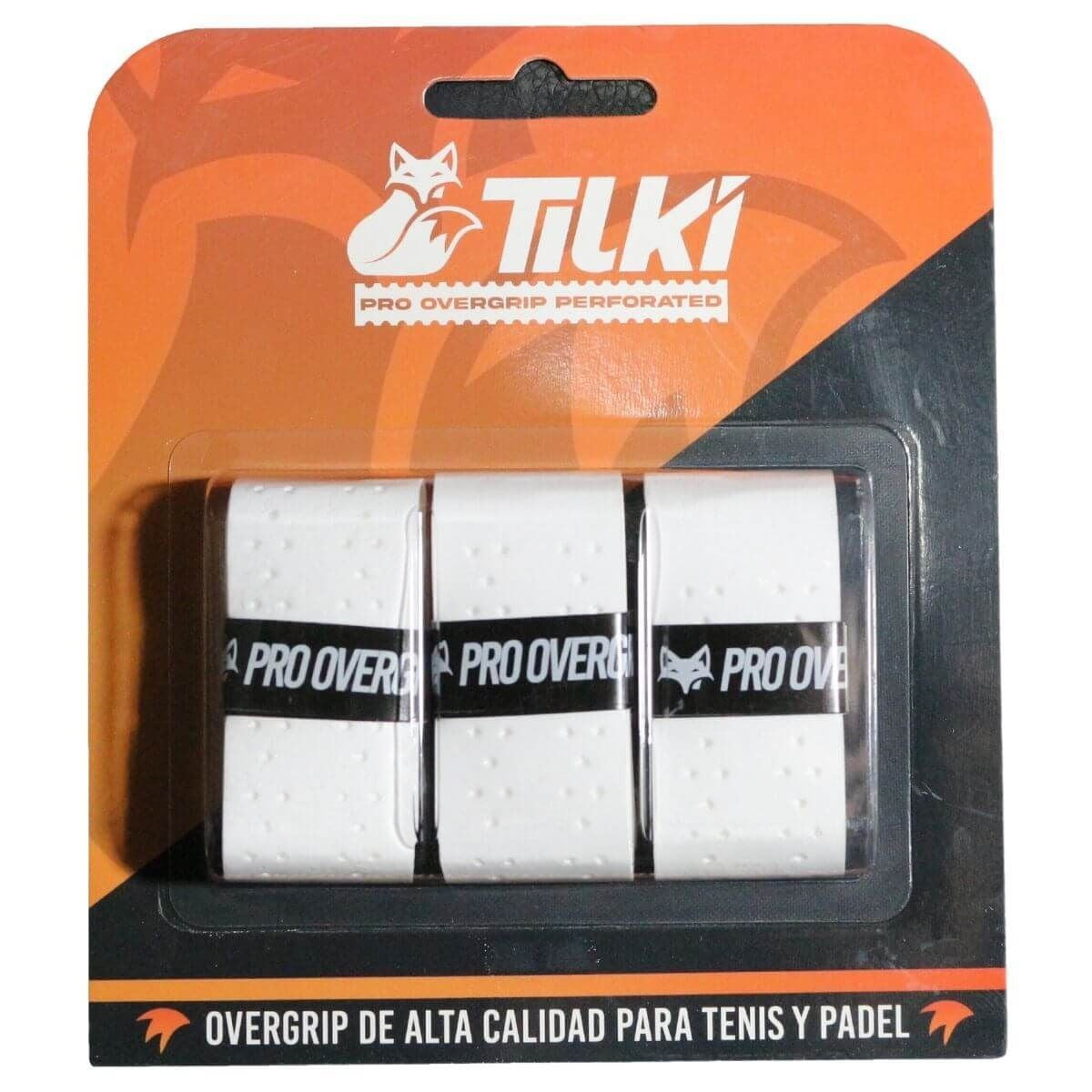 Tilki - Overgrip Pro Perforated Blanco X3 Tenis Padel