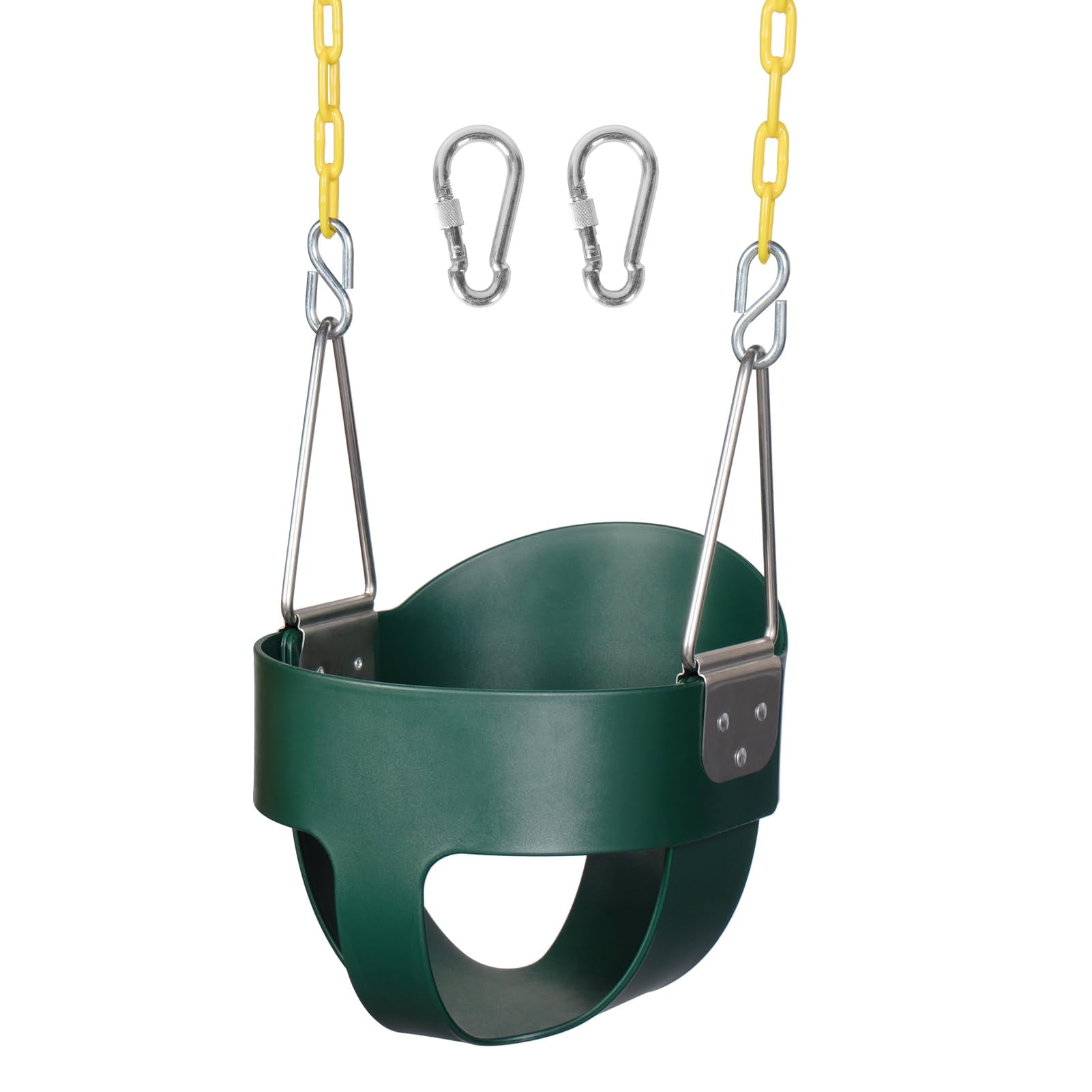 Columpio Decorlife Para Niños Pequeños, Soporte De 150 Kg, Respaldo Alto, Color Verde