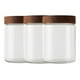 thumbnail image 1 of Set 3 Frascos Vidrio Con Tapa De Madera De 750ml Allegra, 1 of 3