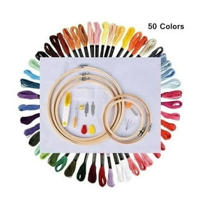 Master Prox - Set Bordado 50 Hilos Telas Agujas Bastidores + Accesorios
