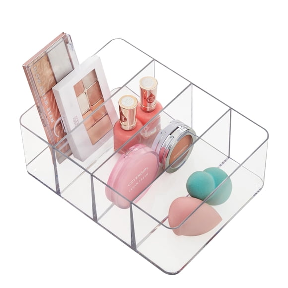 Organizador StorI de plástico transparente de 4 compartimentos para maquillaje