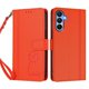 thumbnail image 3 of Funda Cartera Trébol para Samsung Galaxy A15 con Ranuras Tarjetas y Carga Inalámbrica Naranja, 3 of 6