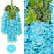 thumbnail image 4 of Xiao Hua Juego de 12 Piezas, Corona Colgante de Flores de Enredadera de Glicinia artificial de 3.6 Pies, Cuerda de Flores de Seda, Decoración para Fiesta Familiar y Boda, Azul, 4 of 4