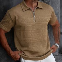 Likeshop - Polera Hombre Manga Corta Textura Suave Cierre Diseño 0287