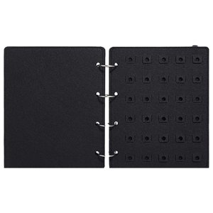 Ioensy - Soporte De Exhibición De Pines, Libro De Pines Comerciales De 4 Páginas Para Tocador De Mesa Para El Hogar, Negro