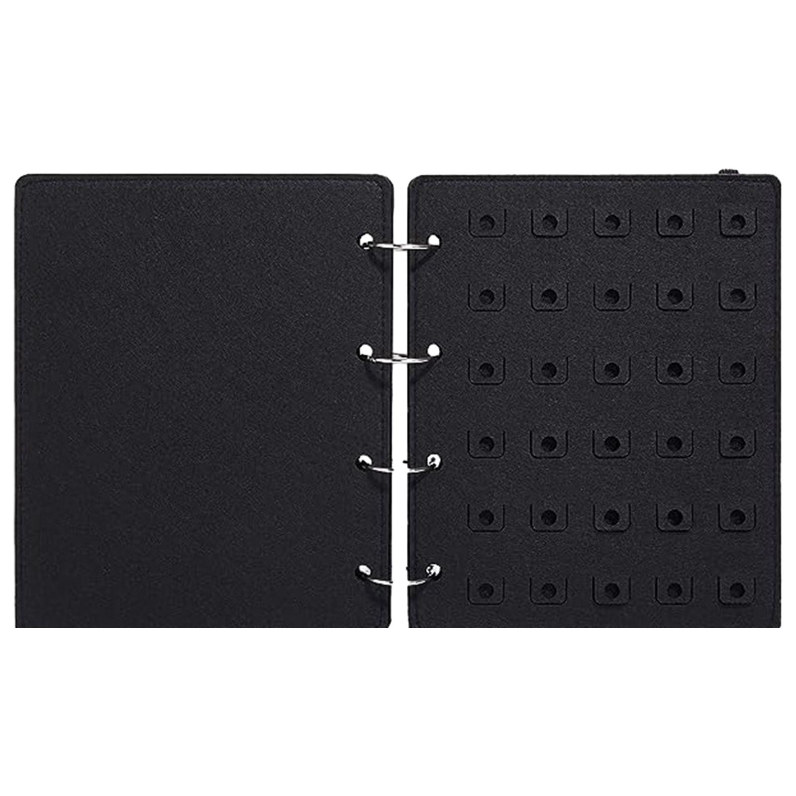 Ioensy - Soporte De Exhibición De Pines, Libro De Pines Comerciales De 4 Páginas Para Tocador De Mesa Para El Hogar, Negro