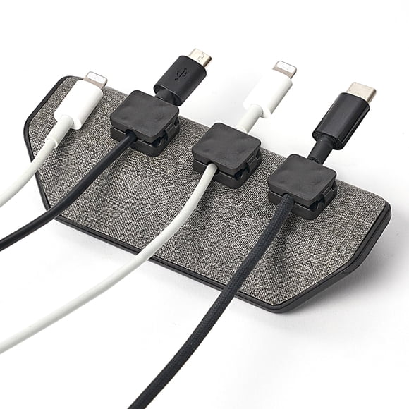 Soporte magnético Chargeworx con 3 clips magnéticos para cables, color gris