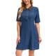 thumbnail image 2 of INSPIRE CHIC Vestidos de Jean para Mujer Vintage con Cuello, Botones, Manga Corta, Ajustado y Acampanado, Vestido de Mezclilla M Azul, 2 of 6
