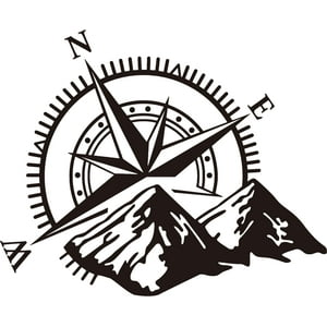 Rienda Libre - Sticker Rosa De Los Vientos Brújula Autocaravana 4X4 Awd