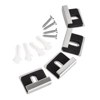 Bothyi - 4 Piezas Clips De Espejo De Acero Inoxidable Clips De Retención Pesados Para Montaje En Pared Negro Plata S