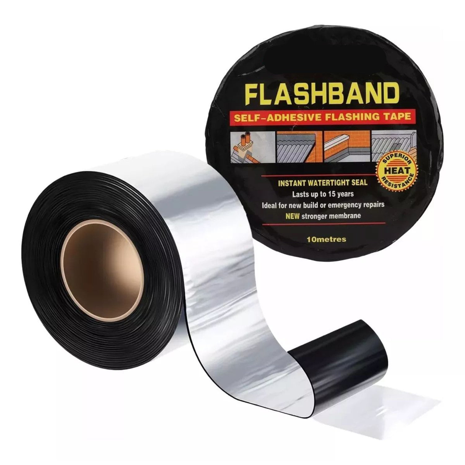 Genérico - 1 Cinta Selladora Impermeable De Aluminio 10m X 50mm – Reparación De Techos Y Fugas