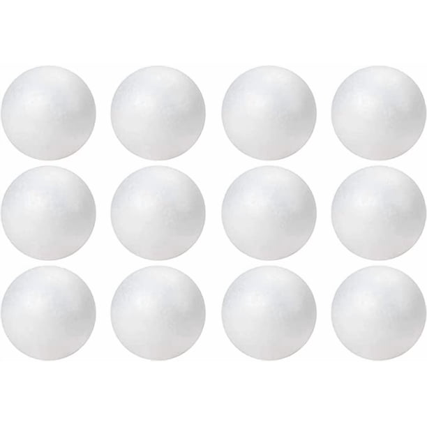 Bolas de espuma Craft Foam TFARC de 3 pulgadas, 12 unidades, poliestireno, color blanco