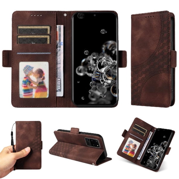 Carcasa FOXDOCK Samsung Galaxy S20 Ultra de cuero PU, diseño acolchado clásico, protección contra caídas y rayones