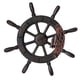 thumbnail image 3 of Rueda De Barco Vintage Colgante De Pared De Madera Decoración Para El Hogar Dirección Pirata 32x3x32cm, 3 of 5