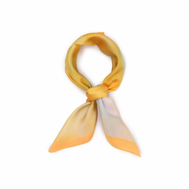 Pañuelo Tipo Seda 70x70 Cm Estampado Diseño Tie day amarillo Talla unica
