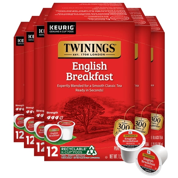 Tea Twinings English Breakfast Black, 72 cápsulas K-Cup para Keurig