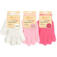 Guantes Exfoliantes Evridwear 100% Nailon Para Ducha, 3 Pares