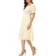 thumbnail image 4 of INSPIRE CHIC Vestido de Mujer con Nido de Abeja Floral Cuello Cuadrado Mangas Cortas Abullonadas Primavera Verano Vestidos Midi Naranja 2XL, 4 of 5