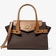 thumbnail image 1 of Cartera Michael Kors 35S2Gnms5B Carmen Medium Logo And Faux Leather Belted Satchel Brown, 1 of 2