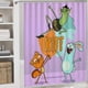thumbnail image 5 of Kiff-theme 4-Piece Shower Curtain Set with Rugs, Waterproof Bathroom Decor Set Includes Bath Mat, U-Shaped Rug, Toilet Lid Cover and Curtain with Hooks, 5 of 6