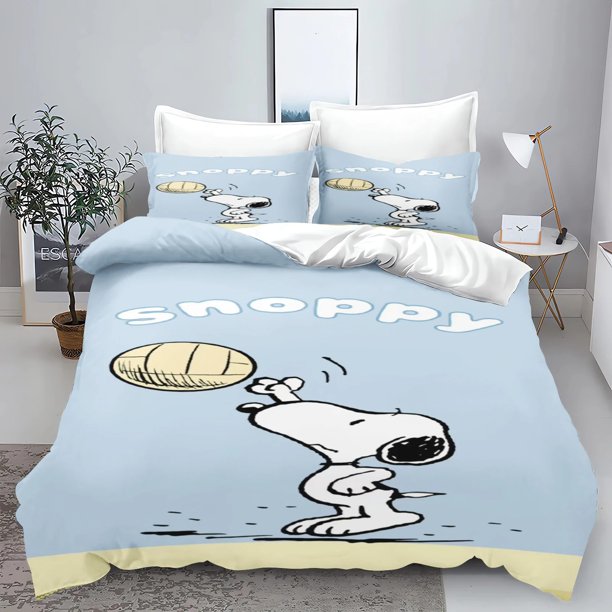 Cute Dog Snoopy Printed Duvet Cover & Pillowcase Bedding Set Twin Queen Bedding Set Kids Adult Comfort Duvet Cover Set s Bed Sheets