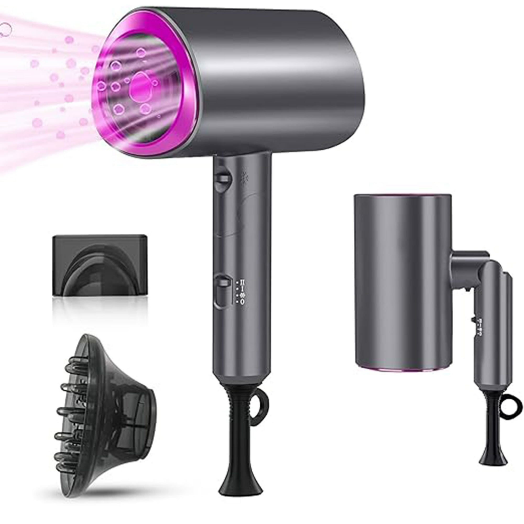 Veatool - Secador De Pelo De Iones Negativos, Secador De Pelo Profesional Potente De 1800w, Ajuste De Múltiples Marchas, Secador De Pelo Plegable, Pequeño Y Portátil