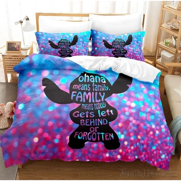 x1255 Bed SheetsCartoon Anime Stitch Duvet Cover Set HD Comforter Cover for Kids Bedding Sets Bedclothes Bedroom Decor 3-Piece Bedding Set (1 Duvet Cover + 2 Pillow Shams) nj1255