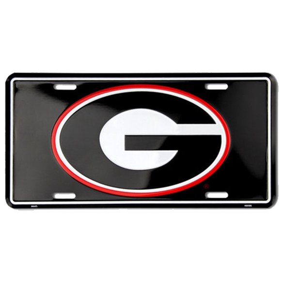 Placa para auto Hangtime 15 x 30 cm Georgia Bulldogs en relieve
